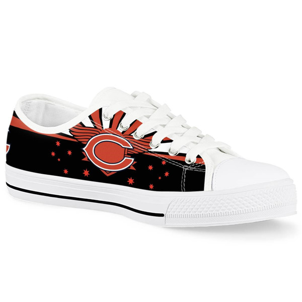 Men's Chicago Bears Low Top Canvas Sneakers 008 Men's Chicago Bears Low Top Canvas Sneakers 008
